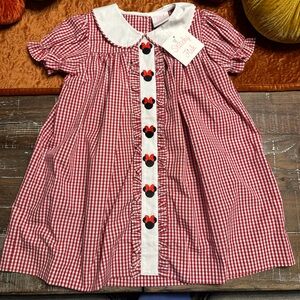 Brand New Stitchy Fish Minnie Mouse red gingham dress!